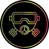 Gas Maske Linie Gradient fällig Farbe Symbol vektor