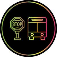 Bus halt Linie Gradient fällig Farbe Symbol vektor