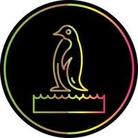 Pinguin Linie Gradient fällig Farbe Symbol vektor