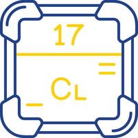 Chlor Linie zwei Farbe Symbol vektor