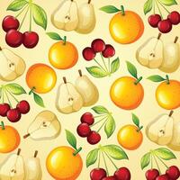färsk frukt mönster bakgrund design vektor