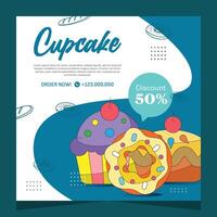 Cupcake Platz flayer Vorlage oder Sozial Medien Post vektor