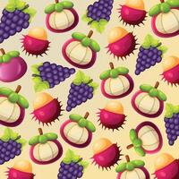 färsk frukt mönster bakgrund design vektor