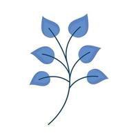 Zweig mit blauen Blättern Frühling Saison Laub Symbol vektor