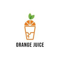 orange juice logotyp design begrepp aning vektor