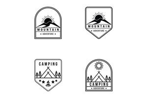 Berg und Lager Logo Design Jahrgang retro Abzeichen vektor