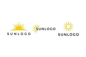 Sol logotyp design begrepp aning, Sol logotyp design uppsättning samling vektor