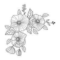 Ecke Element gemacht von Mohn Blumen. Vektor Illustration zum Dekoration von Karten, Einladungen