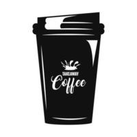 Kaffeegetränk Schriftzug im Plastiktopf vektor