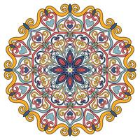 bunt Blumen- Mandala Hintergrund. Vektor Hand gezeichnet Gekritzel Kunst. dekorativ Blume. Färbung Buch Buchseite. Profi Vektor