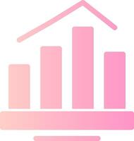 Bar Diagramm solide multi Gradient Symbol vektor