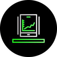 Linie Diagramm Dual Gradient Kreis Symbol vektor