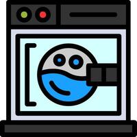 tvättning maskin linje fylld ikon vektor
