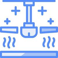 Decke Ventilator Linie gefüllt Blau Symbol vektor