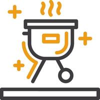 Grilllinie zweifarbiges Symbol vektor