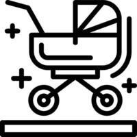 Kinderwagen Liniensymbol vektor