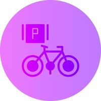 cykel parkering lutning cirkel ikon vektor