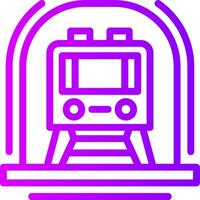 tunnelbana linjär lutning ikon vektor