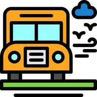 Schule Bus Linie gefüllt Symbol vektor