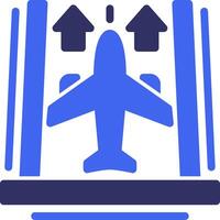 Flughafen Runway solide zwei Farbe Symbol vektor