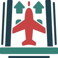 Flughafen Runway Glyphe zwei Farbe Symbol vektor