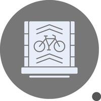 Fahrrad Fahrbahn Glyphe Schatten Symbol vektor