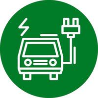 elektrisch Fahrzeug Laden Bahnhof Gliederung Kreis Symbol vektor