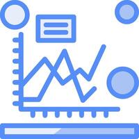 Linie Diagramm Linie gefüllt Blau Symbol vektor