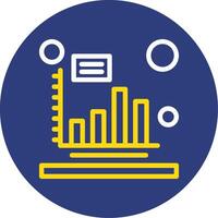 Bar Diagramm Dual Linie Kreis Symbol vektor