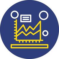 Bereich Diagramm Dual Linie Kreis Symbol vektor