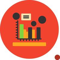 histogram platt skugga ikon vektor