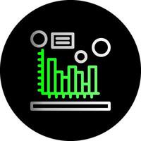 histogram dubbel lutning cirkel ikon vektor