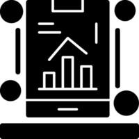 Handy, Mobiltelefon App Analytik Glyphe Symbol vektor