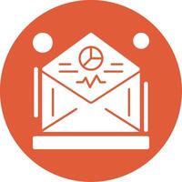 Email Marketing Analytik Glyphe Kreis Symbol vektor