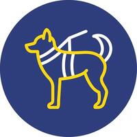 Militär- Hund Dual Linie Kreis Symbol vektor