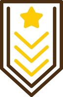 Militär- Abzeichen Gelb lieanr Kreis Symbol vektor