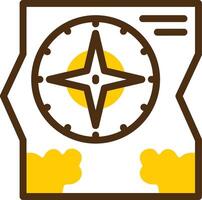 Karte und Kompass Gelb lieanr Kreis Symbol vektor
