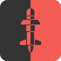 Rakete rot invers Symbol vektor