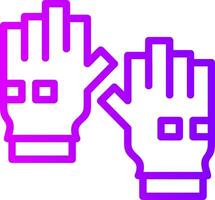 Militär- Handschuhe linear Gradient Symbol vektor