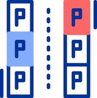 parallel Parkplatz Farbe gefüllt Symbol vektor