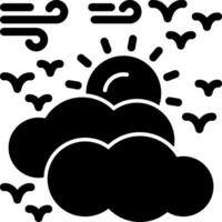 delvis molnig glyf ikon vektor