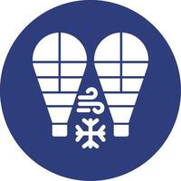 Schneeschuhe Glyphe Kreis Symbol vektor