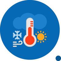 termometer stigande platt skugga ikon vektor