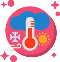 Thermometer steigend beschattet Farbe Symbol vektor