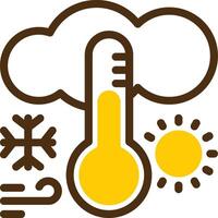 Thermometer steigend Gelb lieanr Kreis Symbol vektor