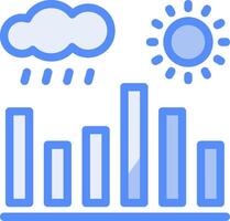 klimat data linje fylld blå ikon vektor