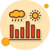 klimat data fylld skugga cirkel ikon vektor