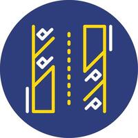 diagonal Parkplatz Dual Linie Kreis Symbol vektor