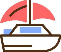 Segelboot Farbe gefüllt Symbol vektor