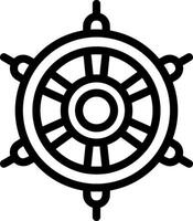 nautiska hjul linje ikon vektor